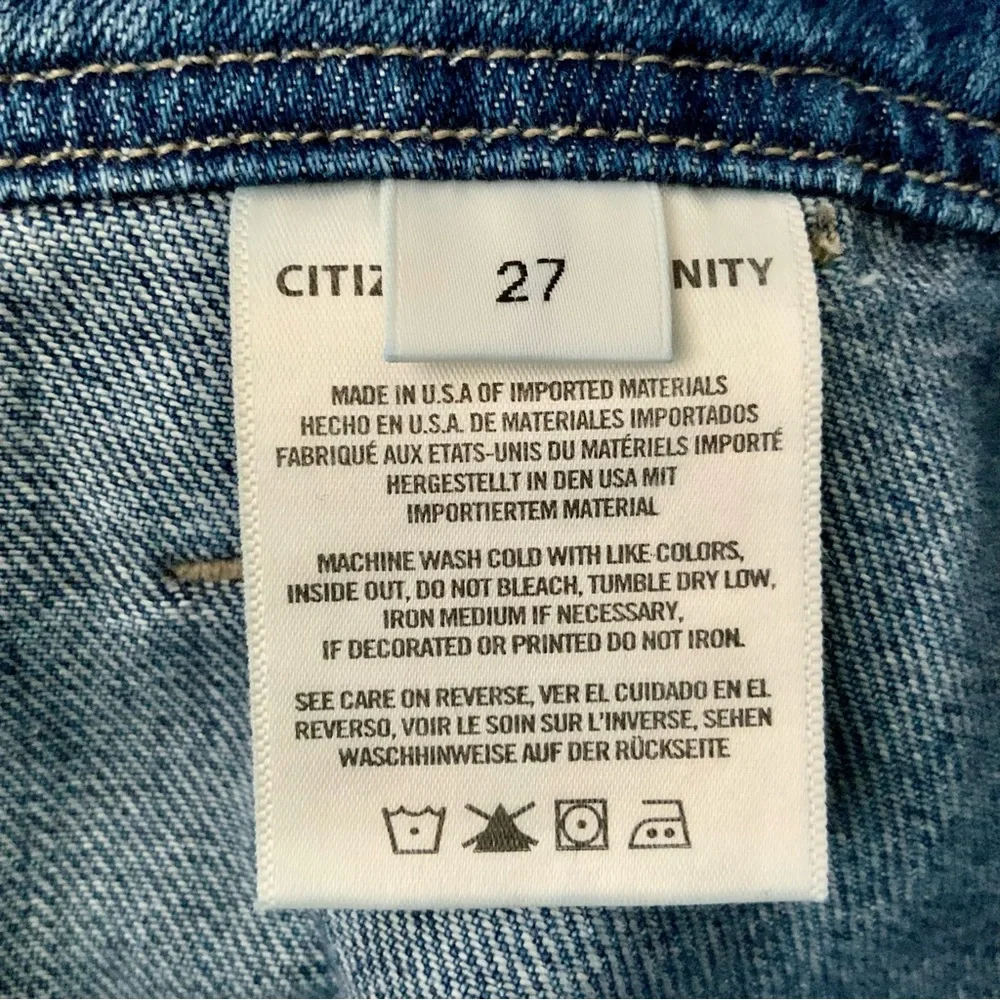 CITIZENS OF HUMANITY Noelle Belted Cargo Jeans High Waist Crop Blue Size 27 - Picture 13 of 16